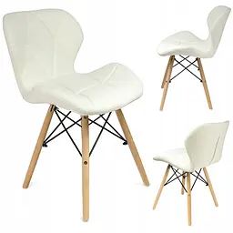 Крісло JUMI Scandinavian Design (еко-шкіра) White