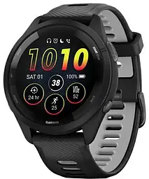 Смарт-часы Garmin Forerunner 265 Black Bezel and Case w. Black/Powder Gray Silicone Band (010-02810-00)