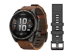Смарт-годинник Garmin Fenix 8 Pro 47 mm AMOLED Carbon Gray DLC Titanium with Chestnut Leather Band (010-03198-40)