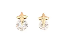 Сережки Xuping пусети Позолота 14K "Асиметричні кристали з зірками" (311569)