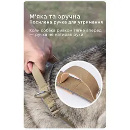 Нашийник для собак Fanxing Pet, з ручкою світловідбиваючий для середніх і великих порід Чорний, XL - мініатюра 4