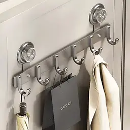 Металева вішалка на двері Storage rack AND 101-20 чорна • Навісні гачки в стилі ЛОФТ для одягу, рушників, сумок та аксесуарів - мініатюра 6