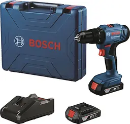 Акумуляторний ударний дриль-шурупокрут Bosch GSB 183-LI Professional з 2 акб GBA 18V 2 Ah і з/п GAL 18V-20, в кейсі