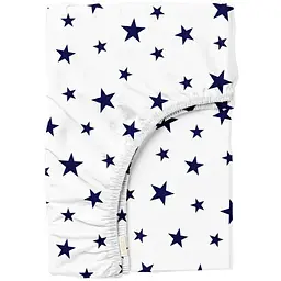 Простирадло на резинці для коляски та люльки Cosas White Stars 40х80х5 см (StarWBlue_FittedStroller_40х80)