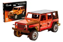 Конструктор Арт-25162 "Джип Wrangler" дерев'яний, розмір 25х11х11 см. PuzzleOk
