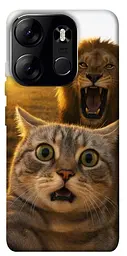 Чохол Demsky Shocked cat and lion для Tecno Spark Go 2023