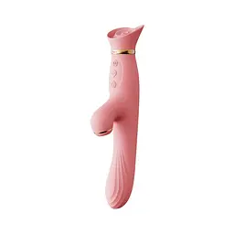 Вібратор з підігрівом та вакуумною стимуляцією клітора Zalo - ROSE Vibrator Strawberry Pink