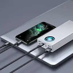 Зовнішній акумулятор Baseus Amblight QC3.0+PD 65W 30000mAh білий - мініатюра 7