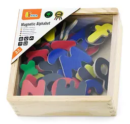 Набір дерев'яних магнітних літер Viga Toys 50324 Англійські літери 52 шт - мініатюра 2