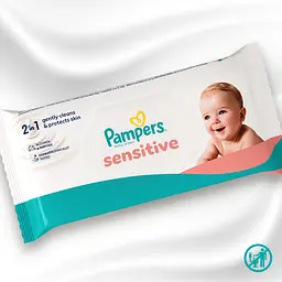 Набір дитячі вологі серветки Pampers Sensitive 240 шт. (3 упаковки x 80 шт.) - мініатюра 4