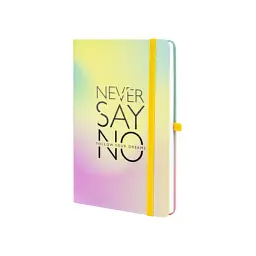 Книга записна Optima Never Say No А5, тверда паперова обкладинка, гумка, білий блок, лінія (O20812-41)