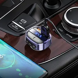 Автомобільний FM-трансмітер модулятор Bluetooth MP3 HOCO E70 PD30W+QC3.0 з функцією швидкого заряджання - мініатюра 5