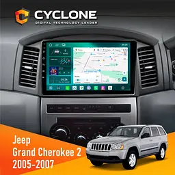 Штатна магнітола Jeep Grand Cherokee 2005-2007 Big Screen Cyclone C10-013 4x64 DSP 4G Cyclone (НФ-00008806)