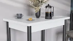 Розкладний обідній стіл-формер Берта Ferrum-decor 750x1200x900 Чорний метал ДСП Білий 16 мм (FRD-105171) - мініатюра 5