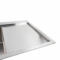 Кухонна мийка Platinum Handmade 78x50В з нержавіючої сталі 3.0 мм квадратний сифон 78x50x22 см cіра - мініатюра 3