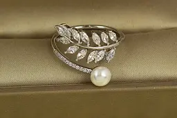 Кільце Xuping Jewelry Фіанітова гілка розсувне р 16 сріблясте