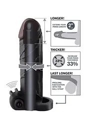 Насадка на пеніс Pipedream Vibrating Real Feel 2 Extension 16.5 см чорний - мініатюра 3