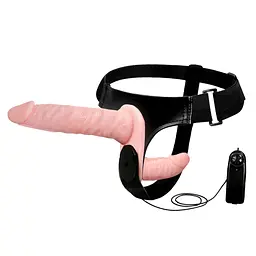 Страпон з вібрацією Ultra Vibrating Doble-Heads LyBaile тілесний - мініатюра 9