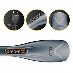 Ручний вібраційний масажер для тіла 4FIZJO Long Stick 7 в 1 4FJ0555 Grey (P-5907739319135) - мініатюра 9