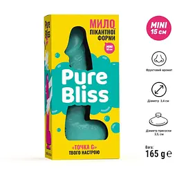 Крафтове мило-член із присоскою Pure Bliss Mini Turquoise - мініатюра 6
