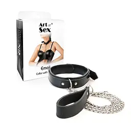 Нашийник з повідком з екошкіри Art of Sex - Emoji Collar with Leash Art of Sex SX0515 99852 - мініатюра 4