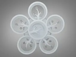 Стельовий LED-світильник «Біла орхідея» Diasha 8135/5+1WH — 95 Вт, диммер, пульт, 6 світлових кілець - мініатюра 5