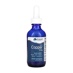Мінерали Trace Minerals Мідь іонна у краплях, 3 мг, Ionic Copper, 59 мл (TMR-00341)