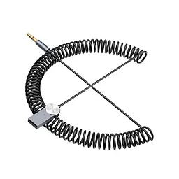 AUX кабель Hoco DUP02 bluetooth to Jack 3.5 пружинний автомобільний аудіоресивер чорний - мініатюра 5