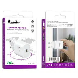 Мережевий зарядний пристрій Avantis A838 Plus QC3.0 (PD 20W)- білий - мініатюра 2