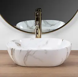 Умивальник Rea Amelia Mini 38x26 aiax shine (REA-U9107), Глянцева - мініатюра 3