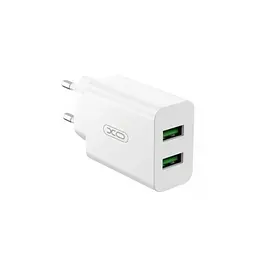 Мережевий зарядний пристрій XO L119 (EU) dual USB-A QC18W fast charging charger Білий - мініатюра 3