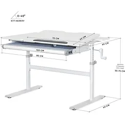 Дитячий стіл Evo-kids TH-220 Grey (TH-220 W/G)  - мініатюра 2