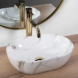 Умивальник Rea Amelia Mini 38x26 aiax shine (REA-U9107), Глянцева - мініатюра 2