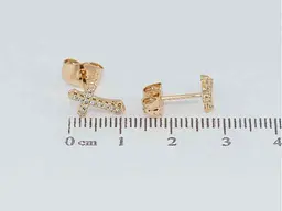 Сережки Xuping Позолота 18K пусети "Хрестики з цирконієм" (173087) - мініатюра 2