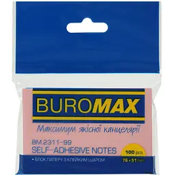 Блок паперу для нотаток Buromax Pastel з клейким шаром 76х51 мм 100 аркушів в асортименті (BM.2311-99) - мініатюра 4