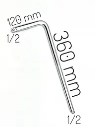 Вороток Г-подібний 1/2" 360х120мм Toptul AFAN1614 - мініатюра 2