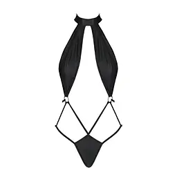 Боді-халтер з екошкіри Passion JANNIES BODY XXL/XXXL black - мініатюра 3