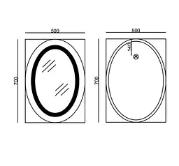 Дзеркало Mixxus Plain MV02-50x70 (годинник, LED-підсвічування, антизапотівання) (MI6010) - мініатюра 6