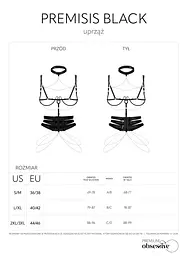 Портупея Obsessive Premisis Black, S/M/L (чорний) - мініатюра 9