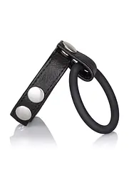 Ерекційне кільце Calexotics Medium Leather Ball Spreader, 5 см (чорний) - мініатюра 3