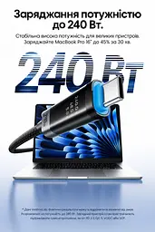 Кабель Vention TSIBF USB-C - USB-C PD 240 Вт з OLED-дисплеєм 1 м чорний (TSIBF) - мініатюра 10