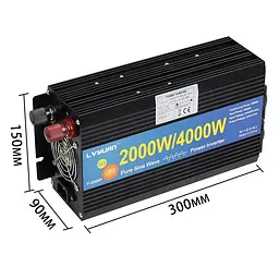 Інвертор перетворювач напруги Lvyuan F-2000P 24-230v 2000/4000w чистий синус - мініатюра 6