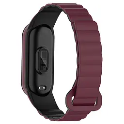 Ремінець Dual-color Magnetic для Xiaomi Mi Band 7/6/5/4/3 Plum / Black - мініатюра 2