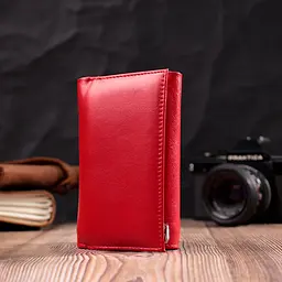 Жіночий гаманець в три складання з натуральної шкіри ST Leather 19469 червоний - мініатюра 9