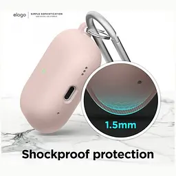Чохол Elago Silicone Hang Case Lovely Pink for AirPods Pro 2nd Gen рожевий (EAPP2CSC-ORHA-LPK) - мініатюра 3