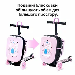 Самокат iSporter Travel 2в1 з валізою рожевий (K3_Pink) - мініатюра 4