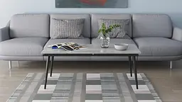 Стіл журнальний трансформер Dandi Small Ferrum-decor 45x120(160)x70 Чорний метал ДСП Бетон 16 мм (FRD-106793) - мініатюра 10