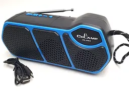 Радіоприймач ліхтар акумуляторний з сонячною панеллю та Bluetooth портативна колонка MP3 USB порт радіо світильник CCLAMP CL-823 блакитний