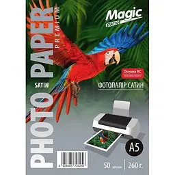 Фотопапір Magic Premium А5 сатин напівглянець RC 260 г/м² Білий 50 шт (10994)