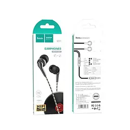 Дротові навушники Hoco M71 Inspiring with mic Hi-Fi, 3.5mm, 1.2m, black - мініатюра 3